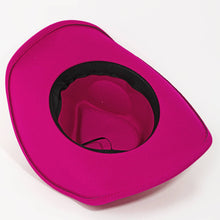 Zig Zag Ribbon Strap Cowboy Hat: Fuchsia