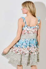 Cream Multi Floral Tiered Mini Dress