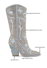 Silver Glimmer Calf Boots