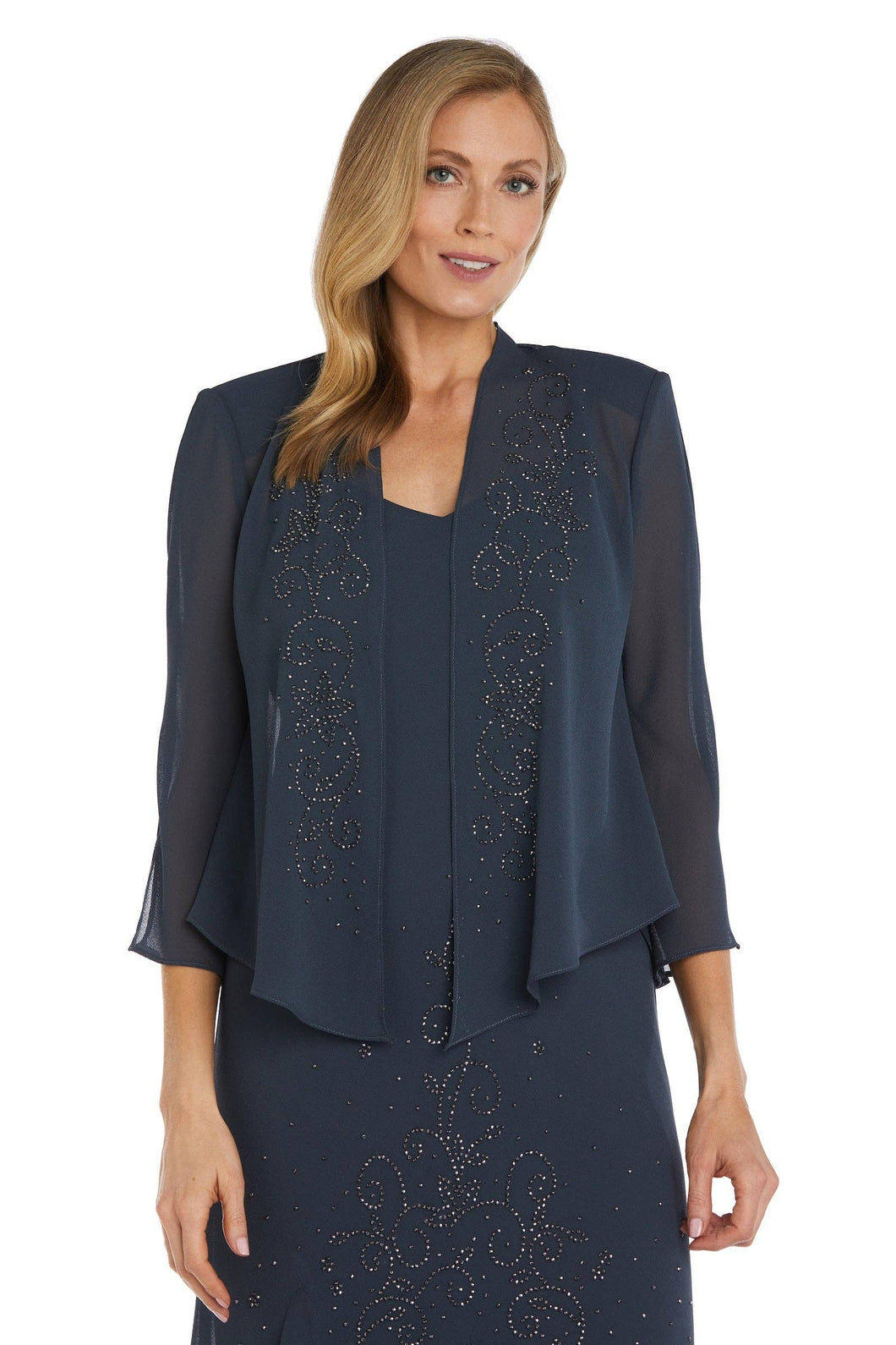 Charcoal Long Formal Jacket Dress