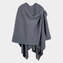 Charcol Shoulder Strap Solid Ruana Poncho