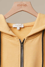 Mustard Colorblock Pumpkin Graphic Zip-Up Hoodie