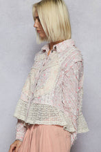 Blue Multi Plaid pattern with peace patch POL shirt