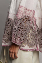 Blush Bohemian Lace Hem Pintuck Button-Down POL Blouse
