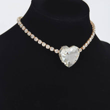 Gold Rhinestone Heart Shape Choker