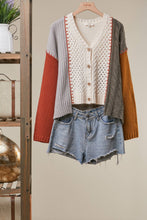 Ivory Multi Color-Blocked Knit Sweater