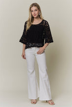 OPEN-KNIT SQUARE CROCHET TOP Rust
