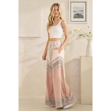 Mauve Washed Fabric Mix Wide Leg Oli+Hali Pants