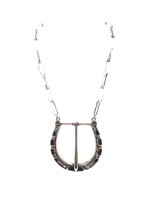 Western Large Belt Buckle Pendant Necklace