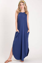 Navy Solid Maxi Dress