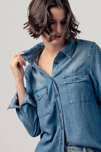 White Classic Tencel Utility Casual Button Down Chambray Urban Daizy Shirt