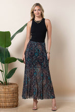 Brown Teal Paisley Lined Mesh Skirt