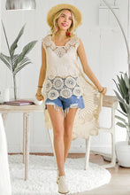 White Crochet Hi Low Tunic Top