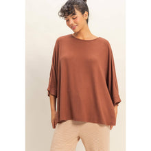 Chestnut Batwing 3/4 Sleeve Oversized Top