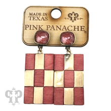 Checkerboard earring: Brown