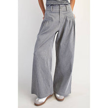 Black Striped Wide Pants