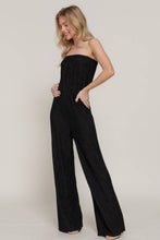 Black Crinkle Knit Tube Jumpsuit