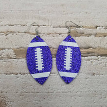 Shiny Colorful Rugby PU Earrings: Blue