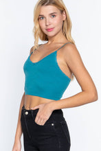 Black V-neck with Lace Trim Floral Jacquard Seamless Crop