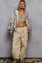 Cream V neck floral print metal flower button sweater POL cardigan