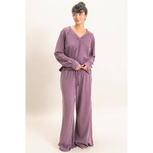 Dark Cherry Mineral Washed Wide Leg Pants