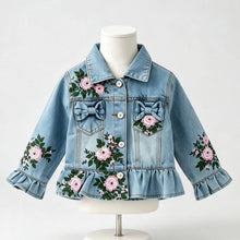 Kids Painted Distressed Rosebud Jean Jacket