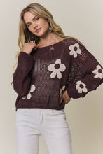 Blackberry Lightweight Floral Sweater