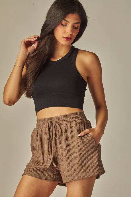 Coco Crinkled Drawstring Shorts 5/22/25 9905