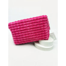 Pink Soft Puff Textured Light Weight Cosmetic Bag