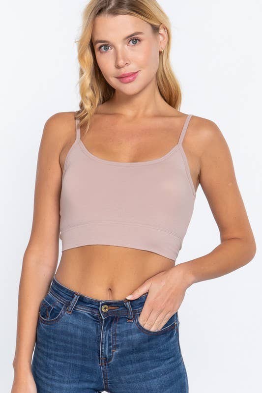 Cloud Mauve Round Neck Removable Bra Cup Twisted Back Cami Top