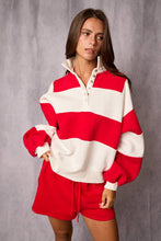 Red Everly Striped Pullover