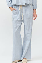 Light Blue Striped Wide Pants