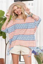 Denim American Flag Thermal Flare Top