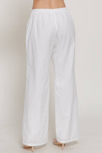 Off White Eyelet Woven Long Pants