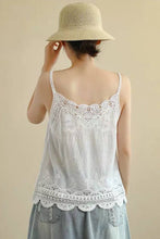 White Elegant Lace Trim Tank Top