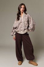 Leopard Juliette Leopard Print Snap Button Sweatshirt