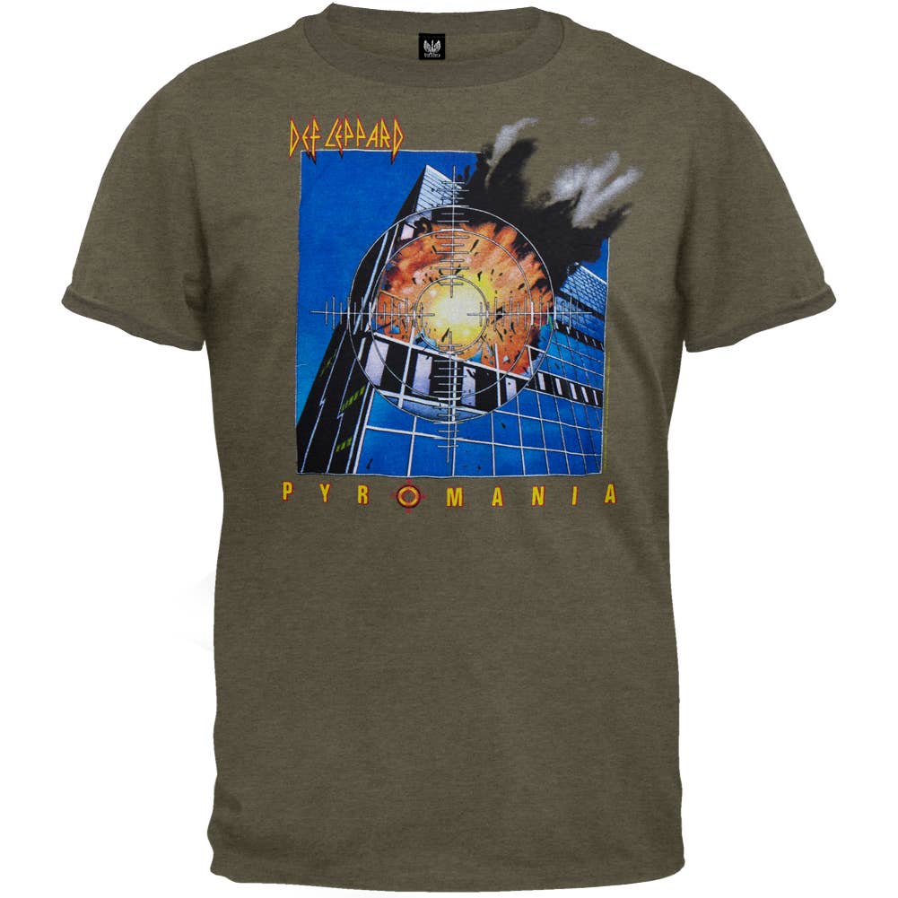 Def Leppard - Pyromania Green T Shirt