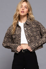 Taupe Brown Animal Printed Cotton Twill Jacket