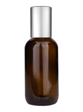 Boston Round Amber Bottle-60ml: Matte Silver