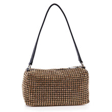Petite Rhinestone Bling Shoulder Bag: Black