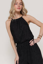 Black Halter Neck Crinkle Knit Jumpsuit