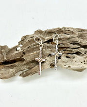 Earring Alloy Plated Multi Metal Cross Large w/Closed Hook