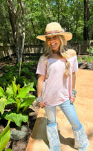 Light Pink Ripped Tattered Rare Bird Shirt
