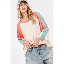 Magnolia Color Block Cotton Knit Sage+Fig Top