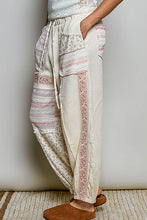Natural Double Gauze Embroidery Adjustable Drawstring POL Jogger Pants