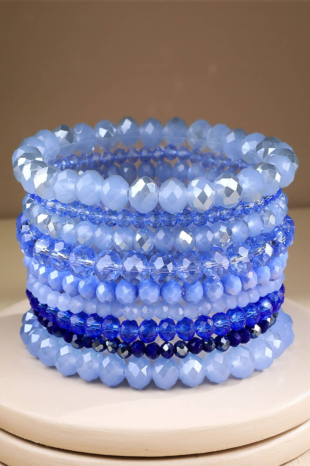 Glass Bead 9 Set Bracelet: BL-GLACIER GLOW