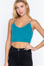 Black V-neck with Lace Trim Floral Jacquard Seamless Crop