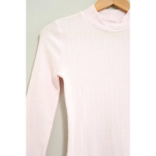 Pale Pink Textured High-Neck Fitted Top