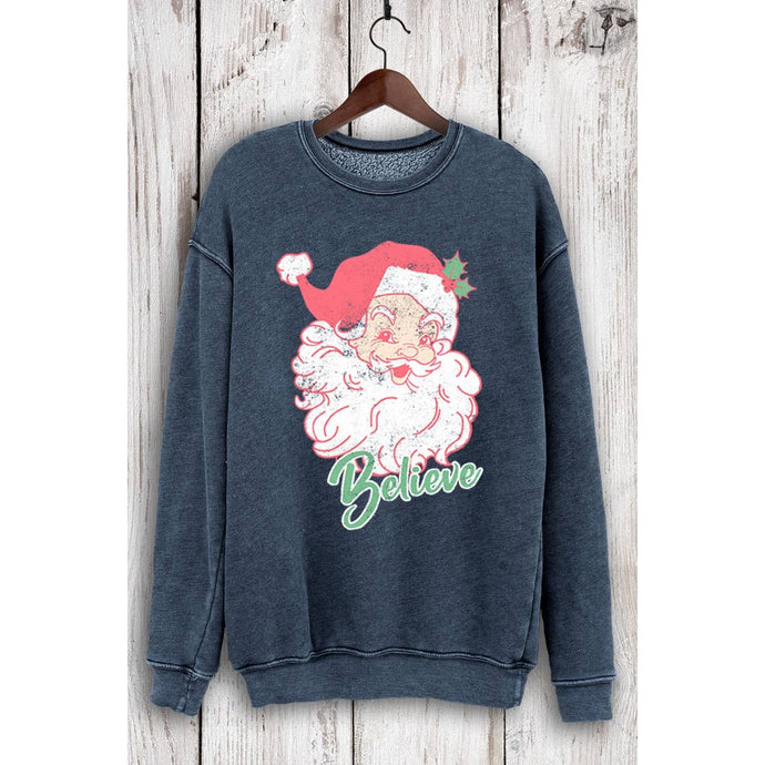 Mineral Navy Santa Sweatshirt