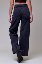 Charcoal Wash Clean Stretch High Rise Wideleg Hidden Jeans